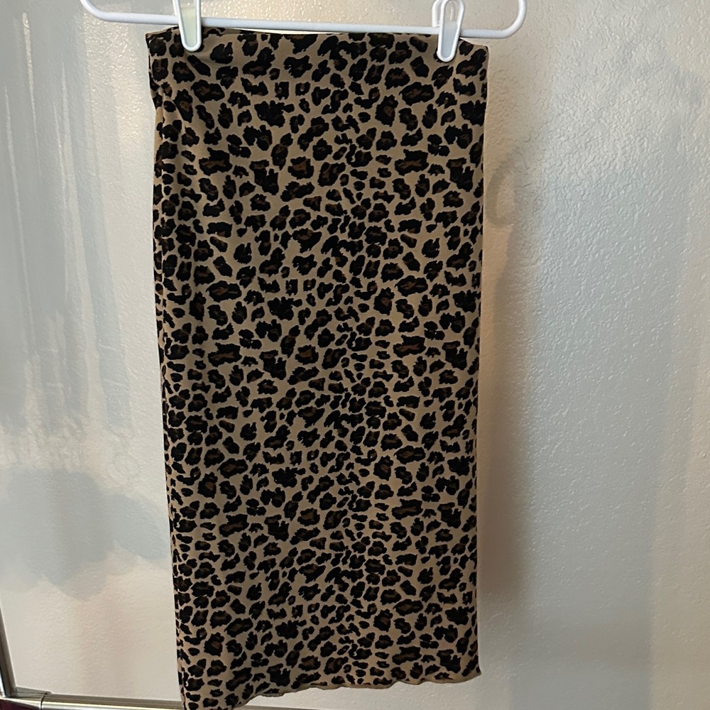 ZARA High Waisted Animal Print Stretch Pencil Skirt S